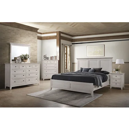 San Mateo SM-BR-8810-RWH-C Transitional 10 Drawer Dresser with