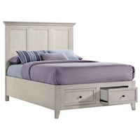 Transitional Youth Twin Storage Panel Bed with 1 Footboard Drawer