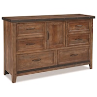 Rustic 6 Drawer Dresser with Cedar-Lined Bottom Drawers