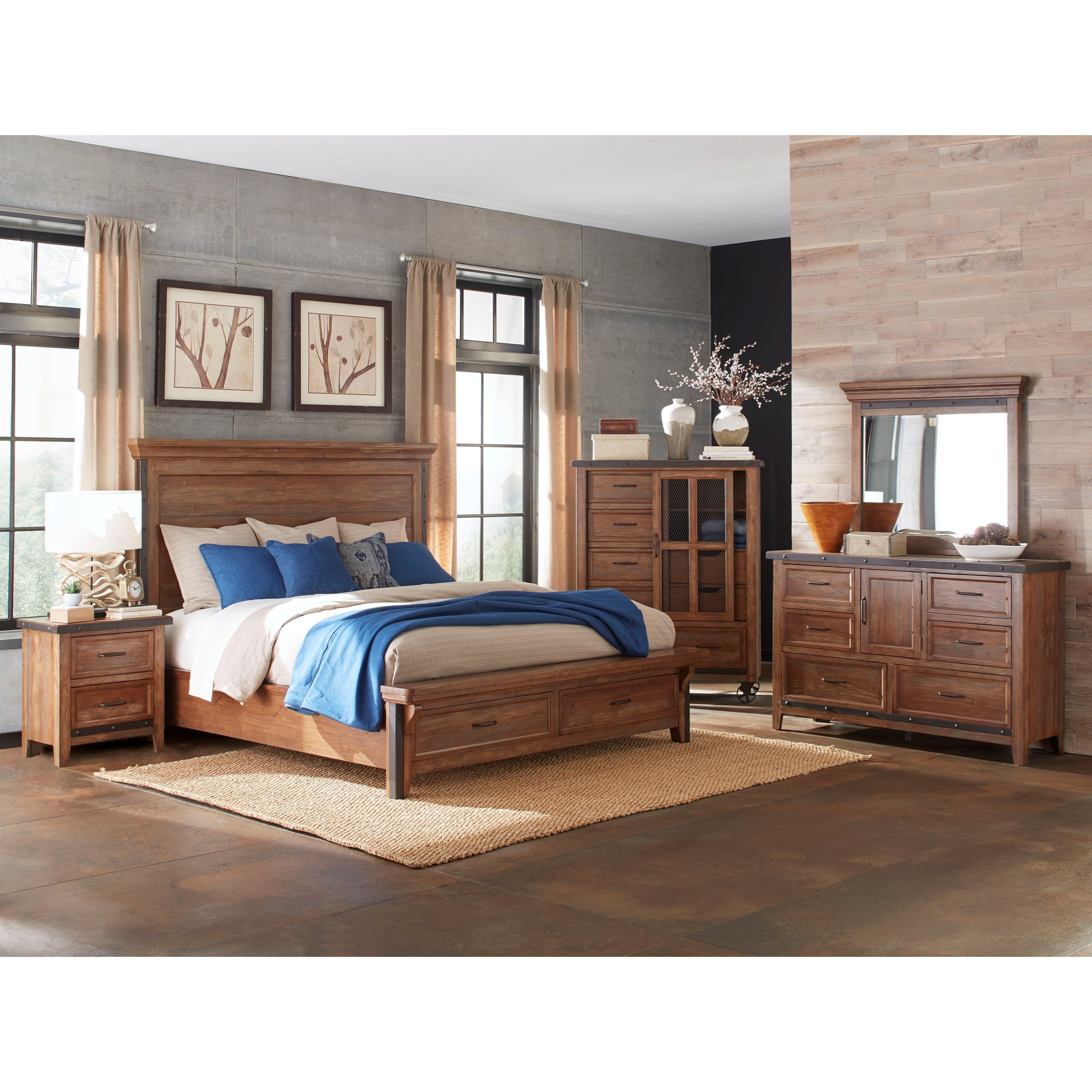 Queen Panel Storage Bed
