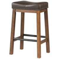 Rustic 30" Upholstered Bar Stool with Metal Accents