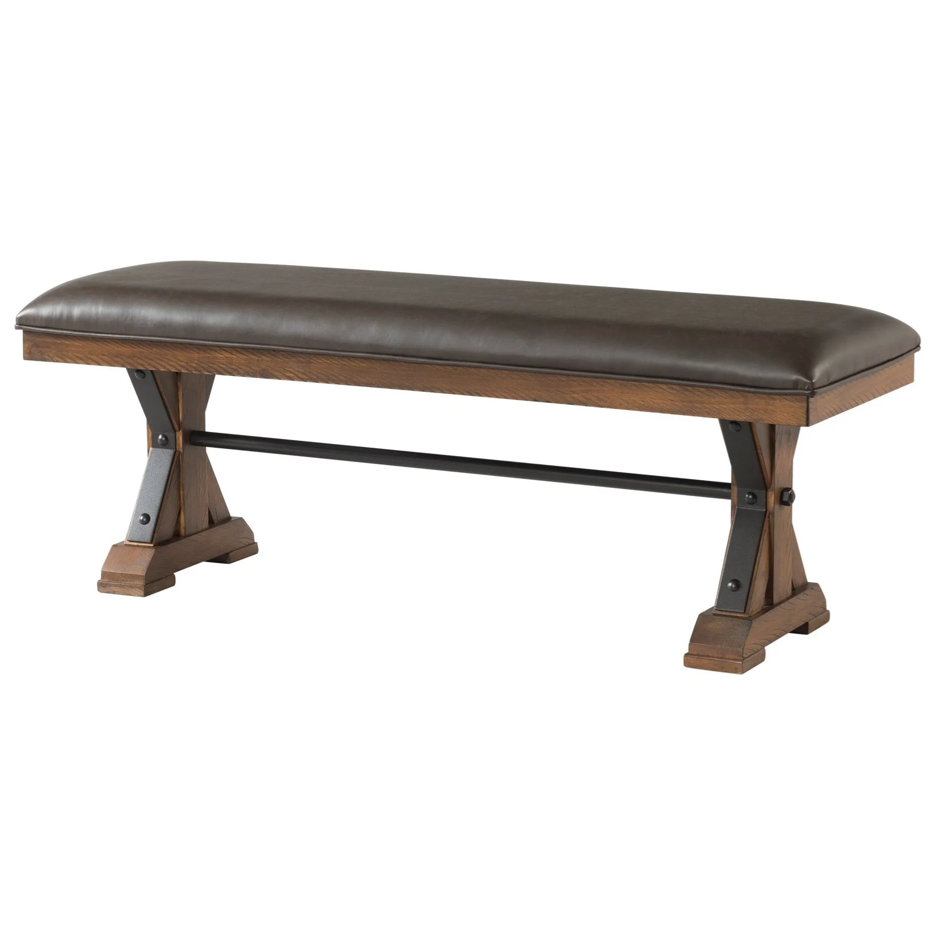 Intercon Taos TSCH1754CBCYBRTA Rustic Upholstered Dining Bench with