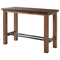 Rustic Pub Table with Metal Accents