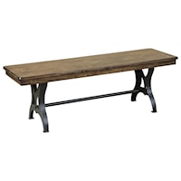 54" Backless Wood and Metal Industrial Dining Bench