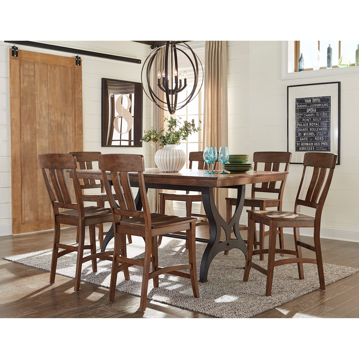 Intercon The District 7 Piece Gathering Table & Chair Set