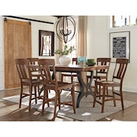 7 Piece Gathering Table & Bar Stool Set with Leaf