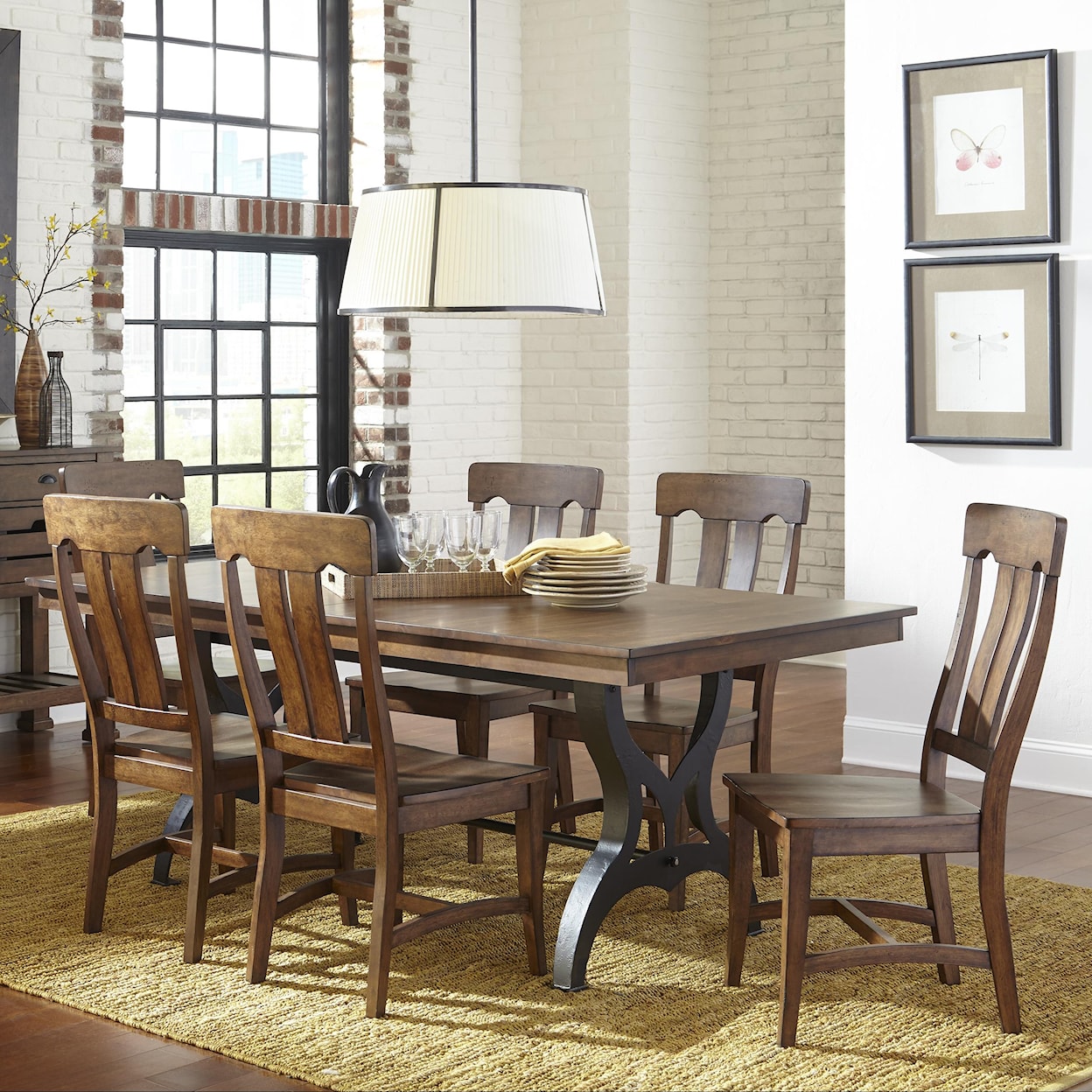 Intercon The District 7 Piece Table & Chair Set