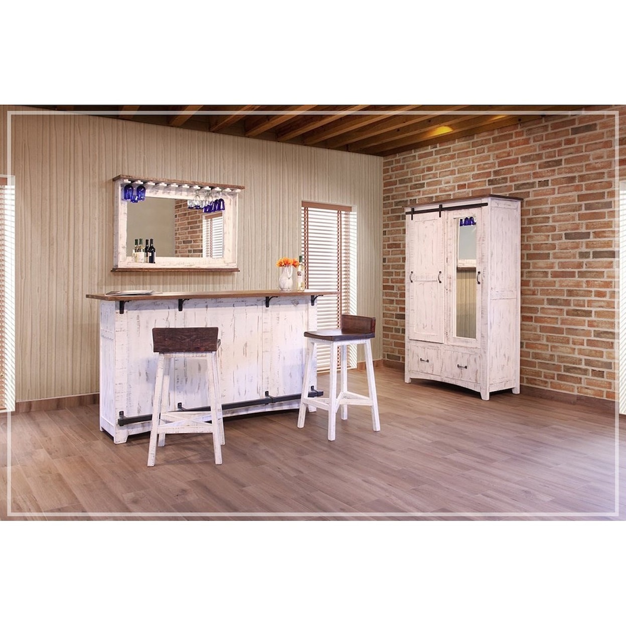 IFD International Furniture Direct Pueblo Wooden Bar