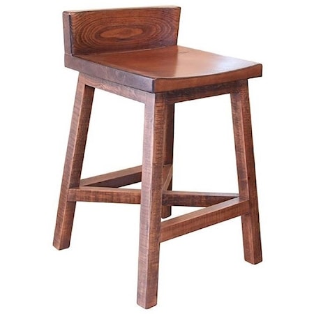 24" Counter Height Stool with Low Back