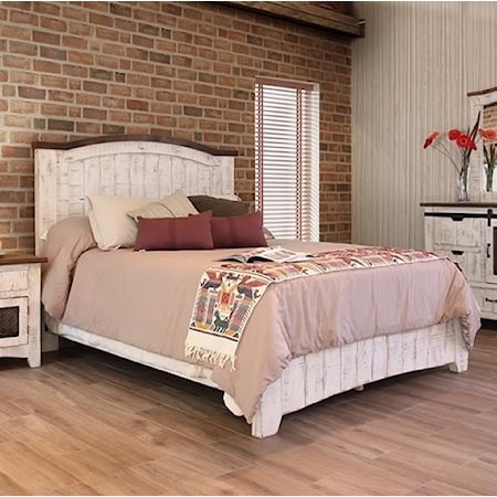 Panel Queen Bed with Plank Design