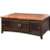 International Furniture Direct Pueblo Rustic Cocktail Table with Mesh Panel Accents and Sliding Doors
