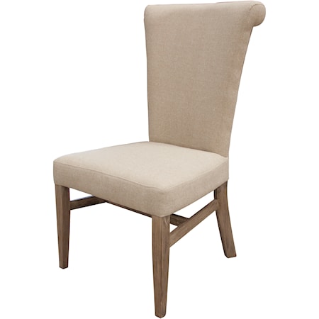 Upholstered Side chair with Handle on Back Rest