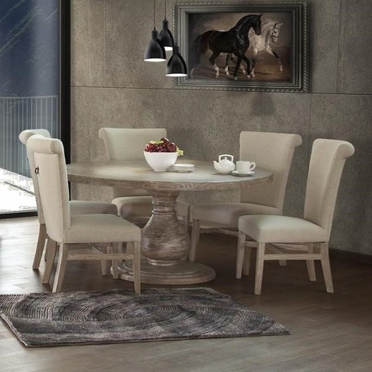 International Furniture Direct Bonanza 6 Piece Table and Chair Set