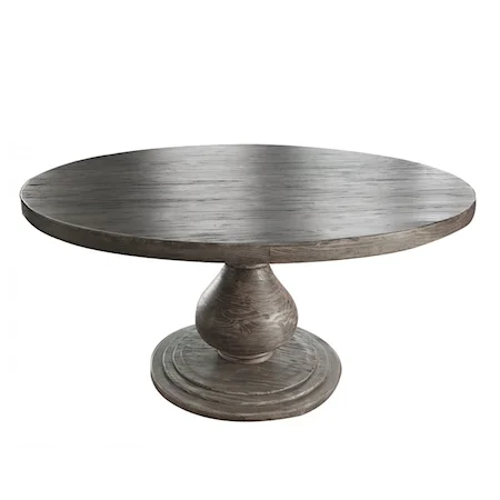 Round Dining Table with Turned Pedestal Base