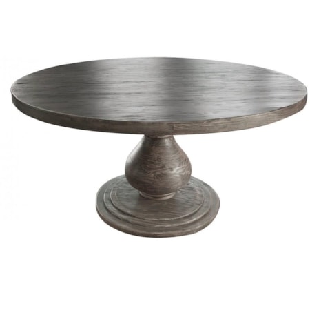 Round Dining Table with Turned Pedestal Base