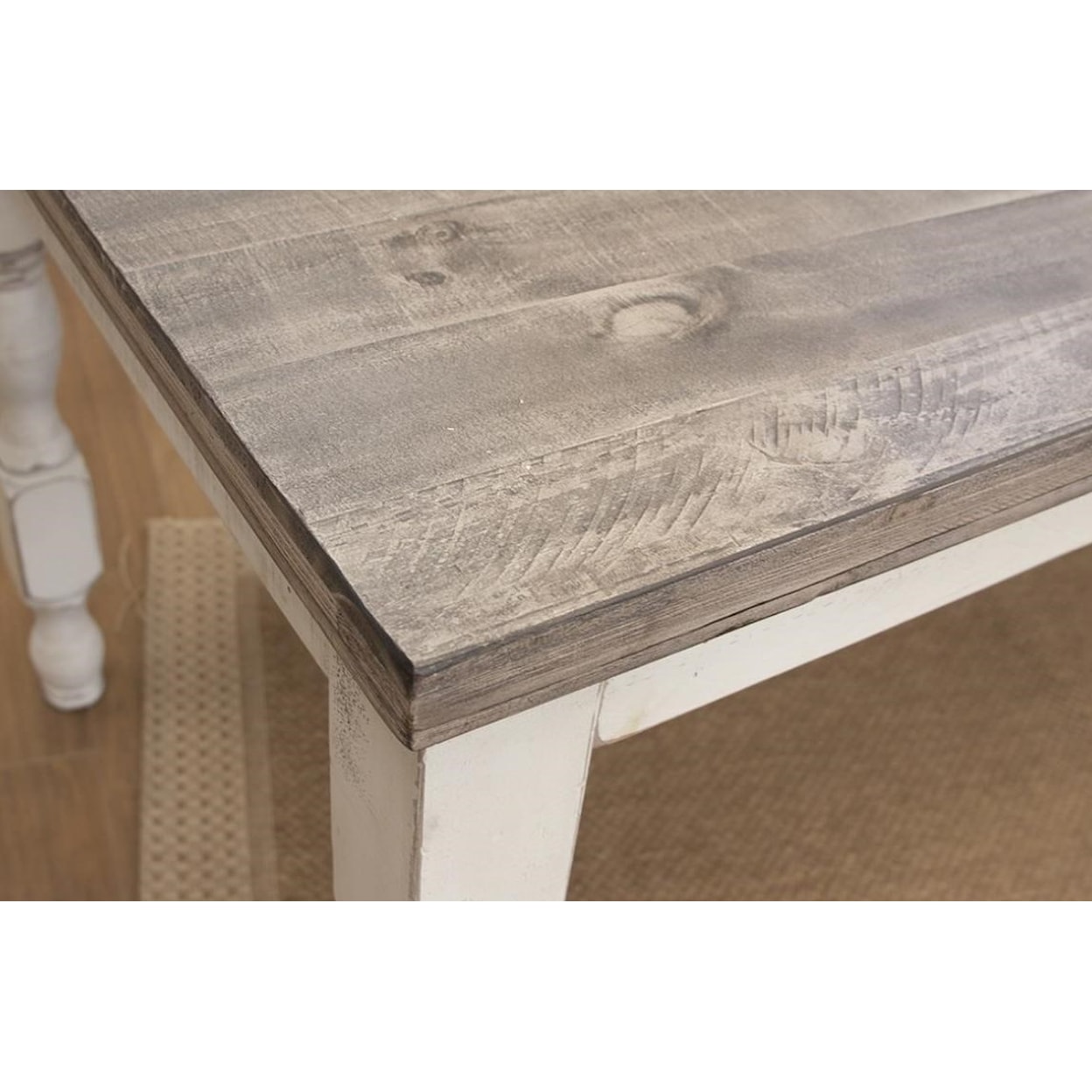 International Furniture Direct Stone Counter Table with Turned Legs