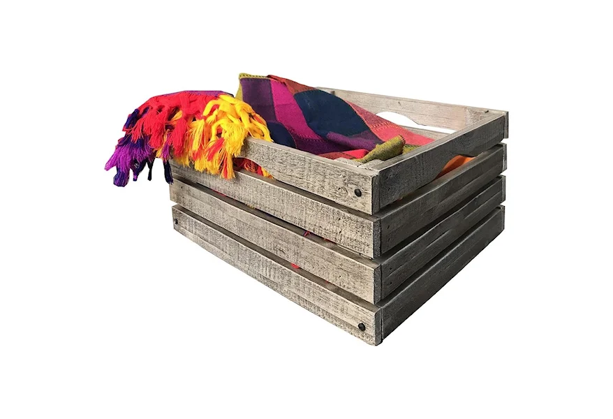 Stone Wooden Crate by International Furniture Direct at Gill Brothers Furniture & Mattress