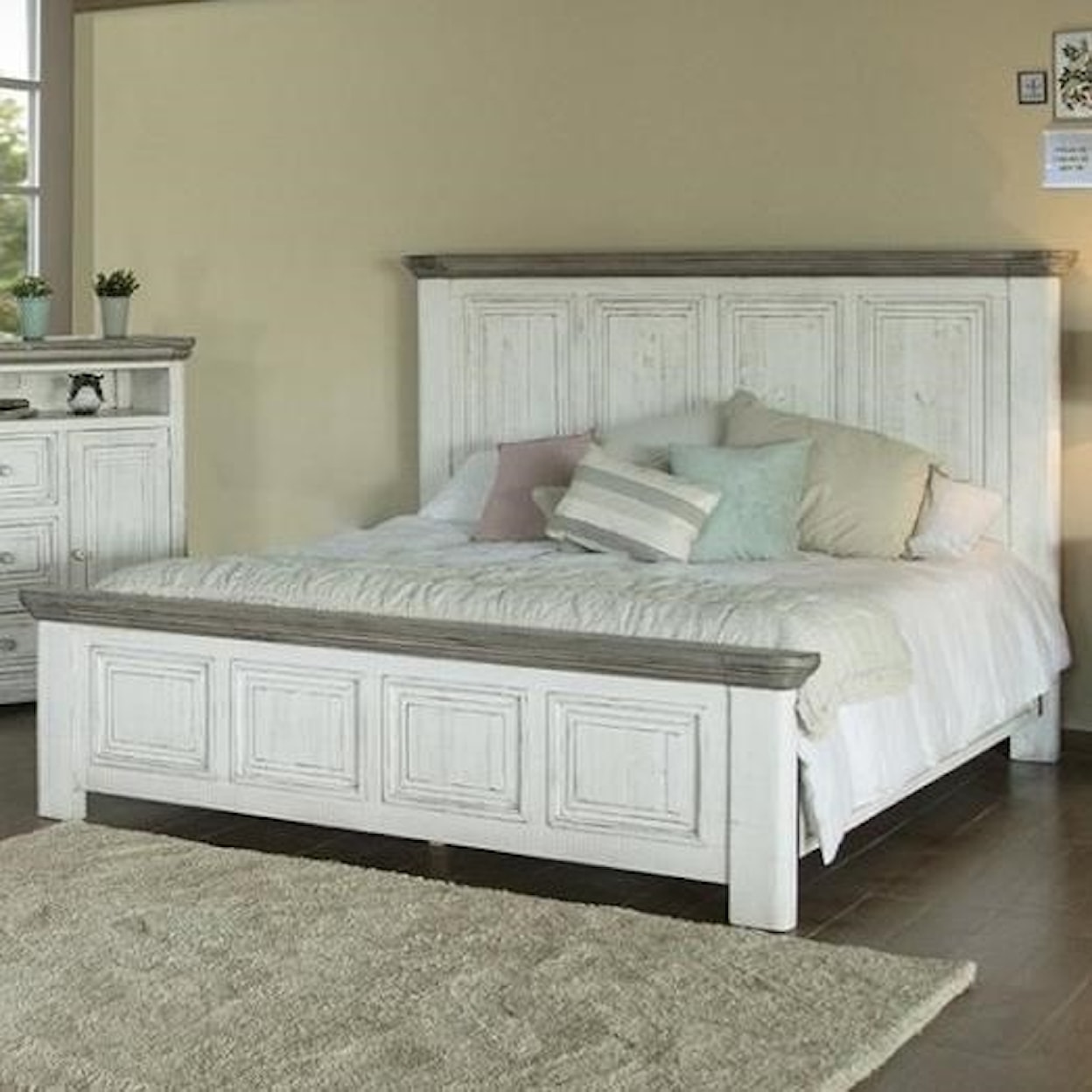 International Furniture Direct 768 Luna Queen Panel Bed