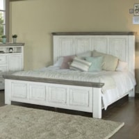 Transitional Solid Wood Queen Panel Bed