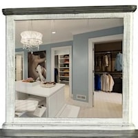 Transitional Dresser Mirror with Solid Wood Frame