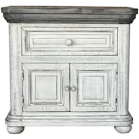 Transitional Solid Wood Nightstand with Microfiber Lined Top Drawer