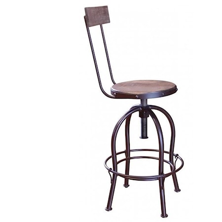 Industrial 24"-30" Adjustable Counter Stool