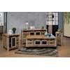 IFD International Furniture Direct 900 Antique Cocktail Table with 4 Doors and 8 Drawers