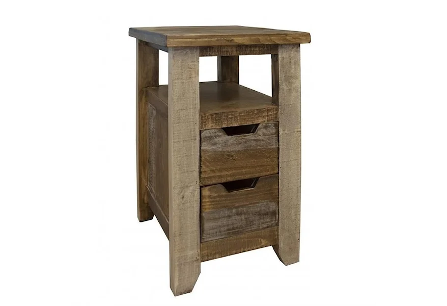 900 Antique Two Drawer Chairside Table by International Furniture Direct at Home Furnishings Direct