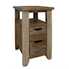 International Furniture Direct 900 Antique Two Drawer Chairside Table