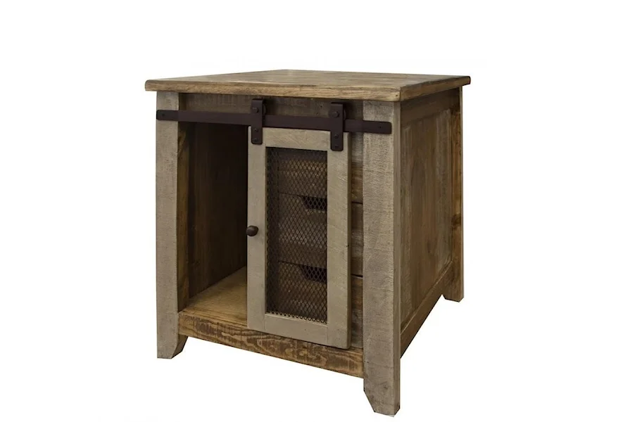 900 Antique End Table with 1 Door and 3 Drawers by International Furniture Direct at Furniture Barn