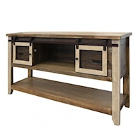 Rustic Sofa Table with 2 Doors and 4 Drawers