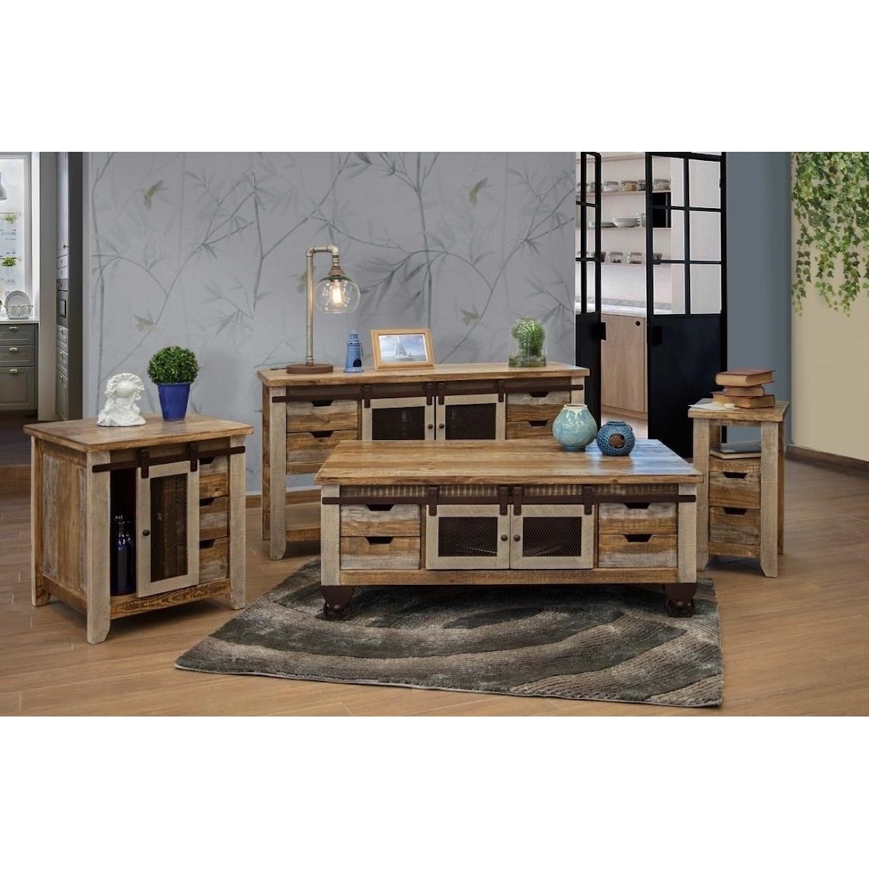 VFM Signature 900 Antique Sofa Table with 2 Doors and 4 Drawers