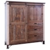 IFD International Furniture Direct 900 Antique Gentleman's Chest with Sliding Door