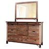 VFM Signature 900 Antique Six Drawer Dresser with Sliding Door