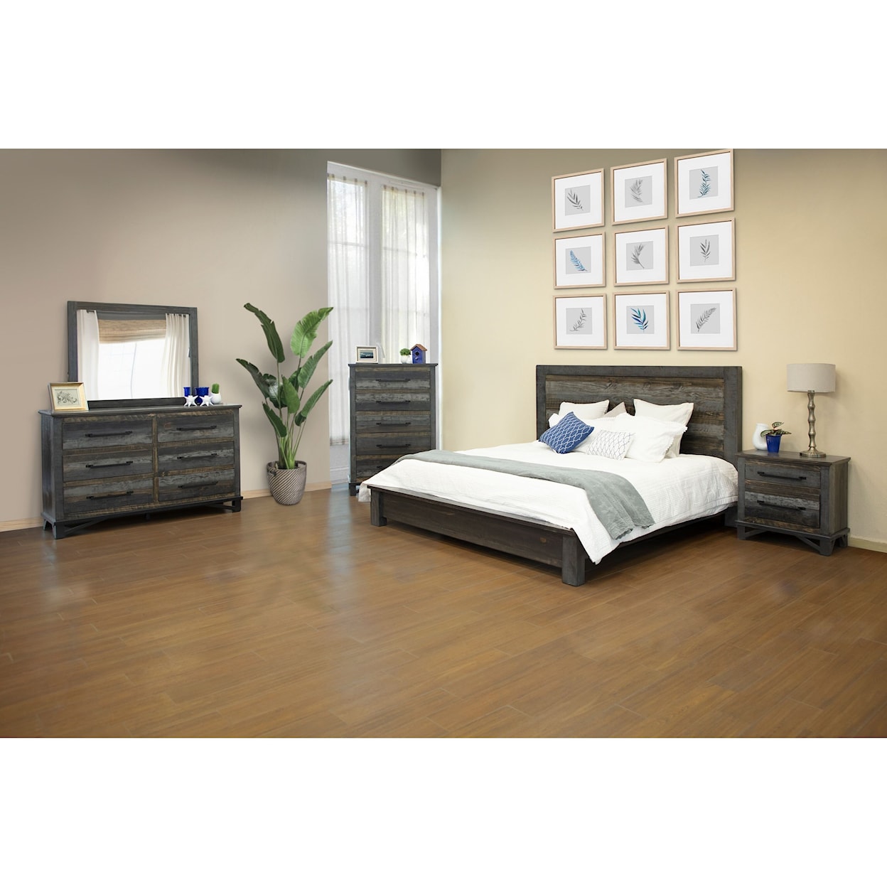 International Furniture Direct Loft California King Bedroom Group