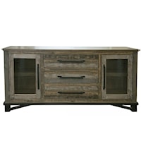 Rustic 3 Drawer, 2 Door Buffet with Iron Hardware