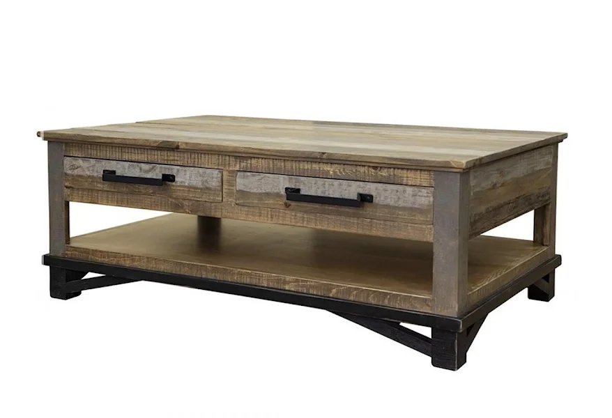 Loft Cocktail Table with 4 Drawers by International Furniture Direct at Sparks HomeStore