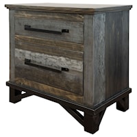 Rustic 2 Drawer Nightstand