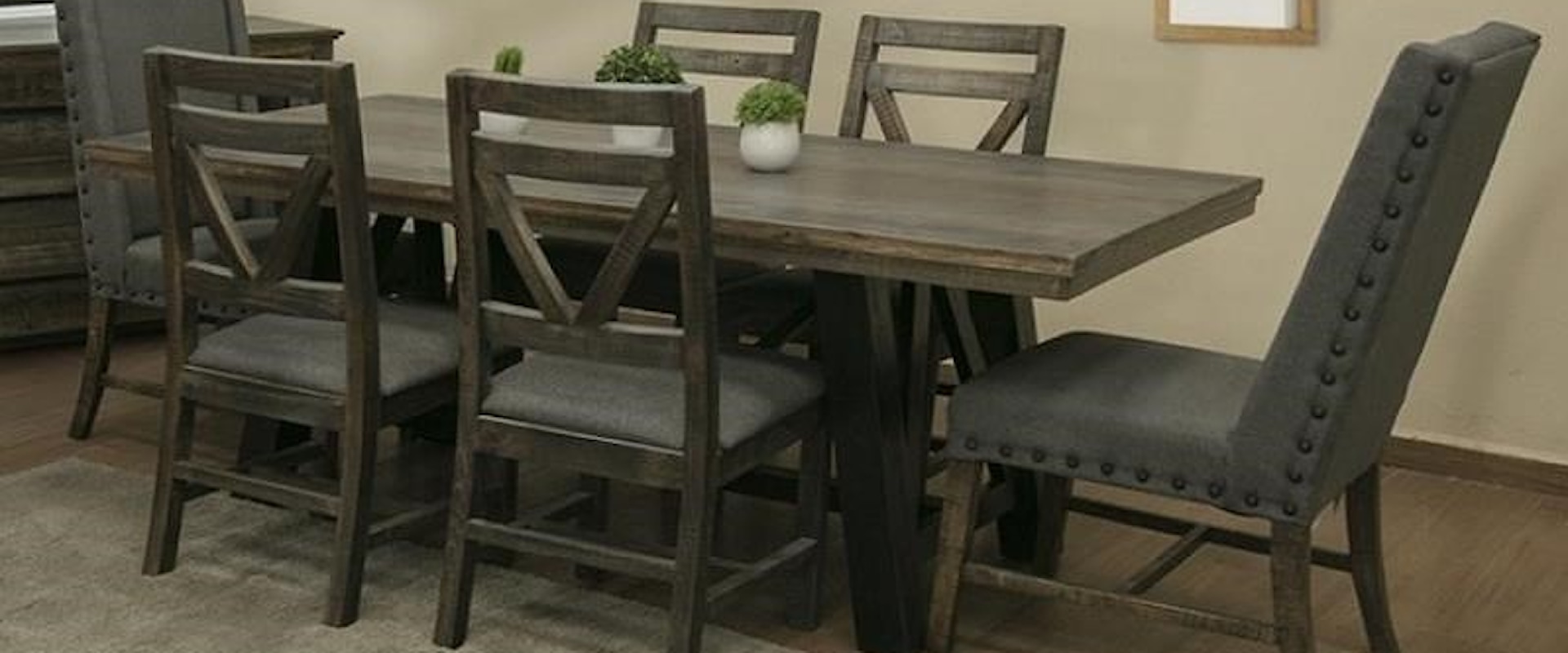 Rustic 7-Piece Table and Chair Set