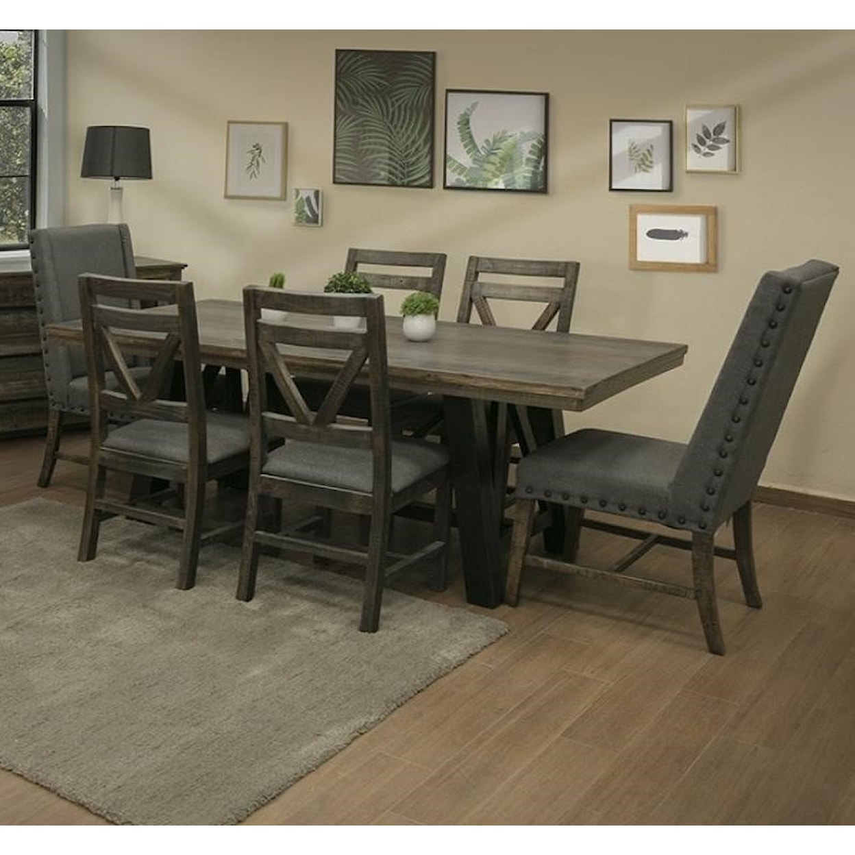 IFD International Furniture Direct Loft 7-Piece Table and Chair Set