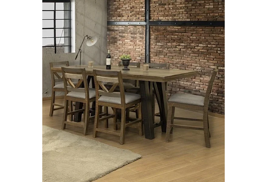 Loft Counter Height 7-Piece Table and Chair Set by International Furniture Direct at Sparks HomeStore