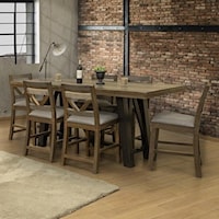 Rustic Counter Height 7-Piece Table and Chair Set