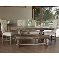 Dining Set with Bench and Upholstered Chairs