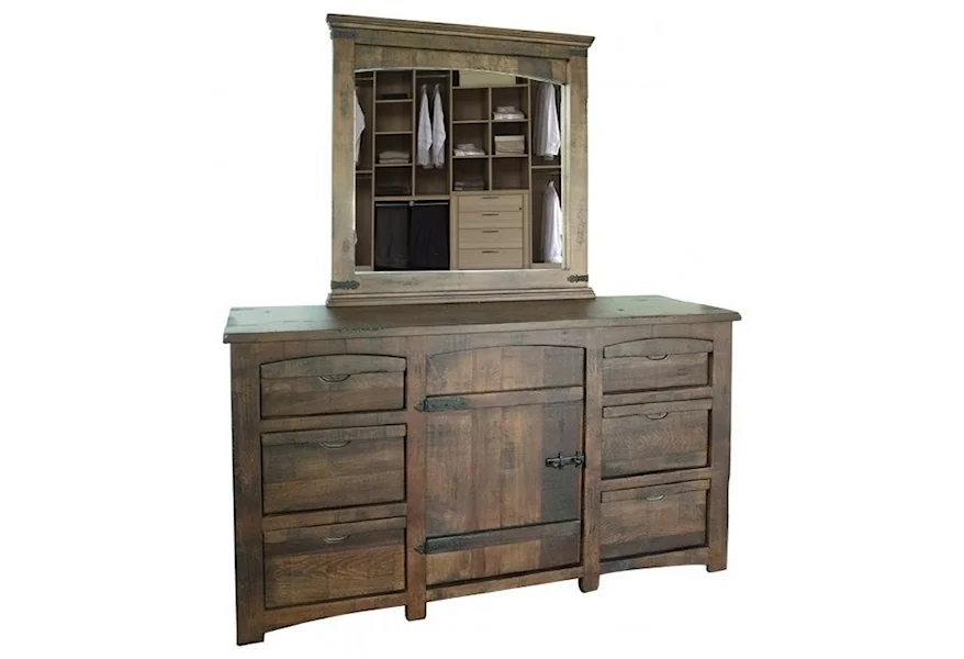 Mezcal Dresser and Mirror by International Furniture Direct at Sparks HomeStore