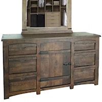 Rustic 6-Drawer and 1-Door Dresser with Microfiber-Lined Top Drawers