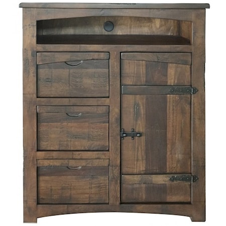 Rustic Great Chest for TV with 3 Drawers and 1 Door