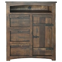 Rustic Great Chest for TV with 3 Drawers and 1 Door