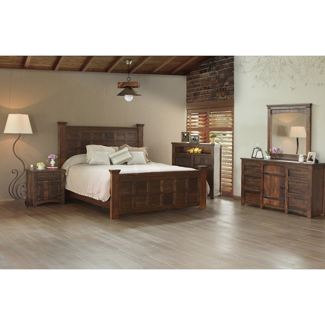 International Furniture Direct Mezcal King Panel Bed