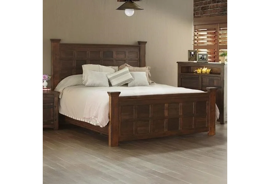 Mezcal King Panel Bed by International Furniture Direct at VanDrie Home Furnishings