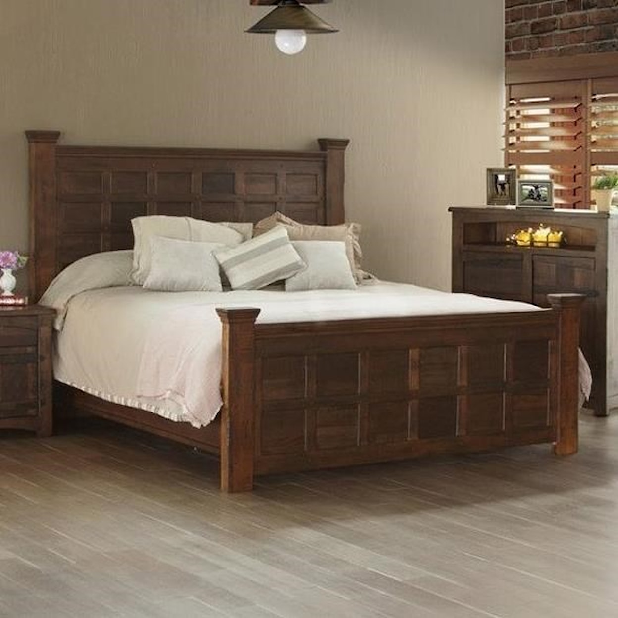 International Furniture Direct Mezcal King Panel Bed
